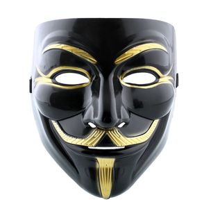 V wie Vendetta Maske - Anonymous männliche Maske - Schwarz
