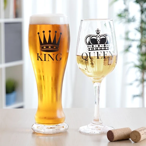 Set von Trinkgläsern - King & Queen