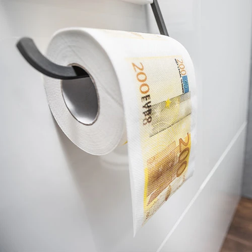 Toilettenpapier 200-Euro-Banknote