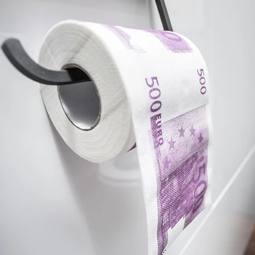 Toilettenpapier 500 Euro Banknoten